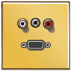 Jung Mutimedia-Einsatz Cinch Audio / Miniklinke 3,5 mm / VGA (Gold) 