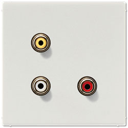 Jung Multimedia-Einsatz Cinch Audio/Composite Video (lichtgrau) 