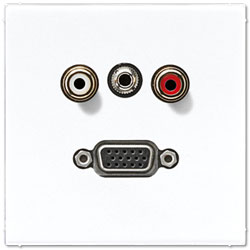 Jung Multimedia-Einsatz Cinch Audio / Miniklinke 3,5 mm / VGA (alpinweiß) 
