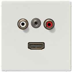 Jung Multimedia-Einsatz Cinch Audio / Miniklinke 3,5 mm / HDMI (lichtgrau) 