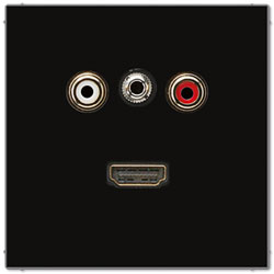 Jung Multimedia-Einsatz Cinch Audio / Miniklinke 3,5 mm / HDMI (schwarz) 