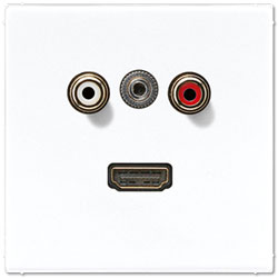 Jung Multimedia-Einsatz Cinch Audio / Miniklinke 3,5 mm / HDMI (alpinweiß) 