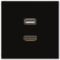 Jung Multimedia-Einsatz HDMI / USB (schwarz) 