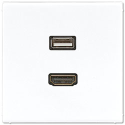 Jung Multimedia-Einsatz HDMI / USB (alpinweiß) 