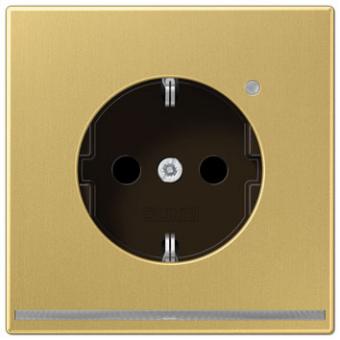 Jung SCHUKO-Steckdose mit LED-Orientierungslicht und Helligkeitssensor (Messing Classic) 