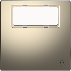 Merten  Wippe  mit Schriftfeld und Kennzeichnung Klingel, System Design, Nickelmetallic 