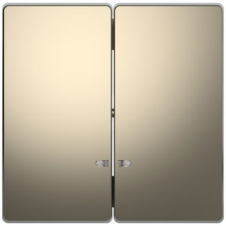 Merten Doppelwippe mit Kontrollfenster, System Design, Nickelmetallic 