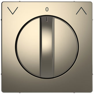 Merten  Zentralplatte für Rollladen-Tast-Rastschalter-Einsatz, System Design, Nickelmetallic 