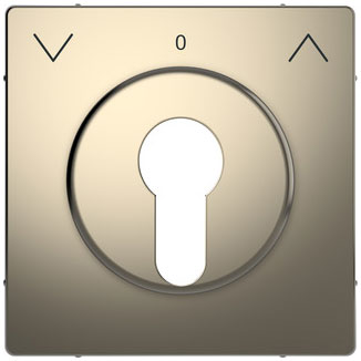 Merten  Zentralplatte für Rollladen-Tast-Rastschalter-Einsätze, System Design, Nickelmetallic 
