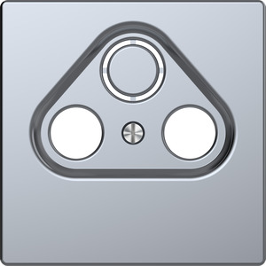 Merten  Zentralplatte für Antennensteckdosen, System Design, Edelstahl (lackiert) 