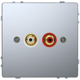 Merten Steckdose für Audio Anschluss, System Design, Edelstahl (lackiert) 