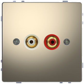 Merten Steckdose für Audio Anschluss, System Design, Nickelmetallic 