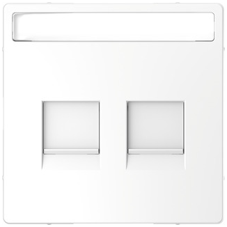 Merten Zentralplatte f. Modular Jack 2fach m.Schriftf. u. Staubschutzsch., System Design, Lotoswei 