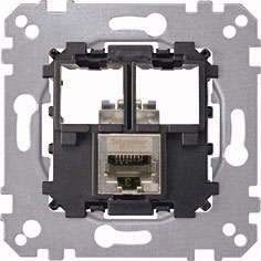 merten Tragplatte 1fach mit Anschlußmodul Schneider Electric - Actassi RJ45 Cat5e STP 