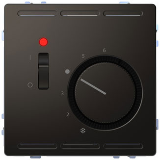 Merten Raumtemperaturregler  230 V mit Schalter und Zentralplatte, System Design, Anthrazit 