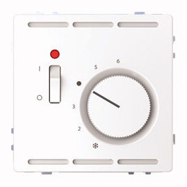 Merten Raumtemperaturregler  230 V mit Schalter und Zentralplatte, System Design, Lotosweiß 