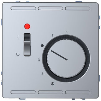 Merten Raumtemperaturregler  24V mit Schalter und Zentralplatte, System Design, Edelstahl (lackiert) 