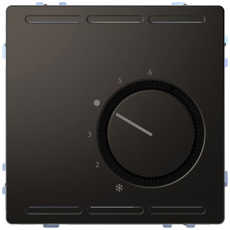 Merten Raumtemperaturregler 24 V mit Wechselkontakt und Zentralplatte, System Design, Anthrazit 