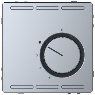 Merten Raumtemperaturregler 24V m.Wechselkontakt u.Zentralpl., System Design, Edelstahl (lackiert) 