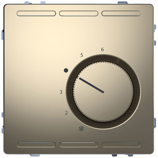 Merten Raumtemperaturregler 24V m.Wechselkontakt u.Zentralpl., System Design, Nickelmetallic 