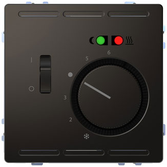 Merten Fußbodentemperaturregler 230 V mit Schalter und Zentralplatte, System Design, Anthrazit 
