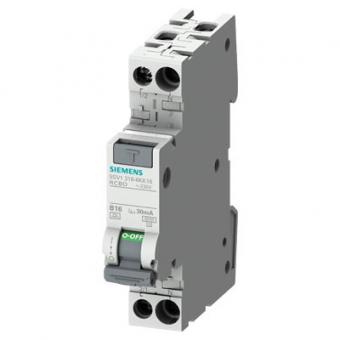 Siemens   FI/LS-Schalter Typ F, 1P+N, 6kA, B-16A, 30mA, 1TE 