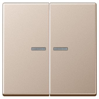 Jung Wippe mit Lichtleiter für Taster 2fach, Duroplast lackiert, Serie A, champagner 