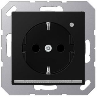 Jung SCHUKO-Steckdose mit LED-Orientierungslicht und Helligkeitssensor (graphitschwarz matt) 