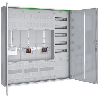 ABN Zählerschrank ABNRS407Z0072, 2 Zählerplätze 3-Punkt, 1 Zählerreserveplatz, 1 Verteilerfeld mit APZ 