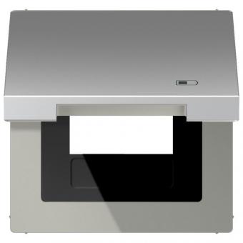 Jung Klappdeckel inkl. Zentralplatte, Symbol Charger, Serie LS (Aluminium) 