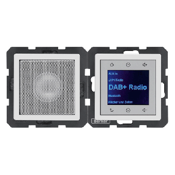 Berker Radio Touch UP DAB+, Bluetooth mit Lautsprecher Q.1/Q.3/Q.7 (polarweiß samt) 