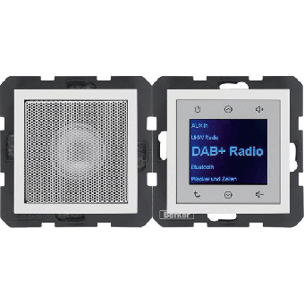 Berker Radio Touch UP DAB+, Bluetooth mit Lautsprecher S.1/B.3/B.7 (polarweiß glänzend) 