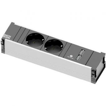 Bachmann CONI Steckdoseneinheit 3-fach (1x USB Doppelcharger + 2x Steckdose Strom) 