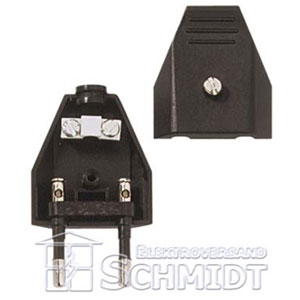 Euro-Stecker mit Schraubanschluss, schwarz 