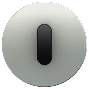 Berker Abdeckplatte mit Knebel für Drehschalter und -taster (alu / schwarz glänzend) 