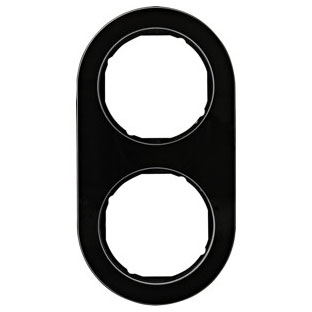 Abdeckrahmen R.classic, 2-fach (Glas / schwarz) 