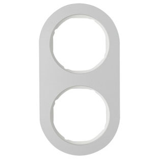 Abdeckrahmen R.classic, 2-fach (alu / polarweiß, glänzend) 