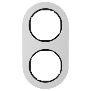 Abdeckrahmen R.classic, 2-fach (alu / schwarz, glänzend) 