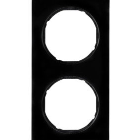Abdeckrahmen R.3, 2-fach (schwarz, glänzend) 