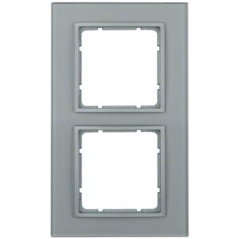 Berker Abdeckrahmen B.7 Glas, 2-fach (alu) 
