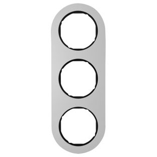 Abdeckrahmen R.classic, 3-fach (alu / schwarz, glänzend) 