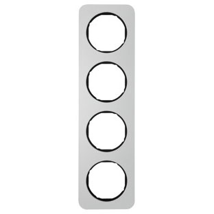 Abdeckrahmen R.1, 4-fach (alu / schwarz) 