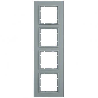 Berker Abdeckrahmen B.7 Glas, 4-fach (alu) 