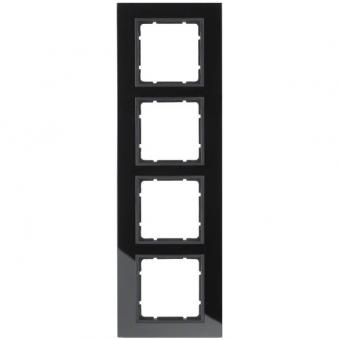 Berker Abdeckrahmen B.7 Glas, 4-fach (schwarz) 