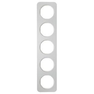 Abdeckrahmen R.1, 5-fach (alu / polarweiß) 