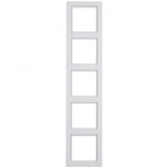 Berker Abdeckrahmen Q.3, 5-fach (polarweiß, samt) 