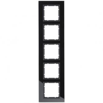 Berker Abdeckrahmen B.7 Glas, 5-fach (schwarz) 