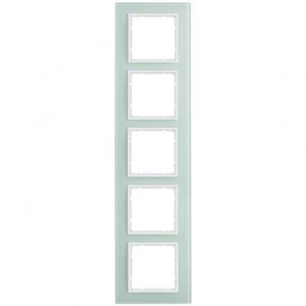 Berker Abdeckrahmen B.7 Glas, 5-fach (Glas/polarweiß) 
