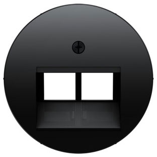 Zentralstück für UAE-Steckdose 2-fach (schwarz, glänzend) 