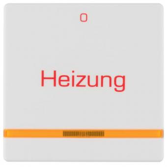 Berker Wippe  mit oranger Linse und Aufdruck Heizung un 0 (polarweiß samt) 